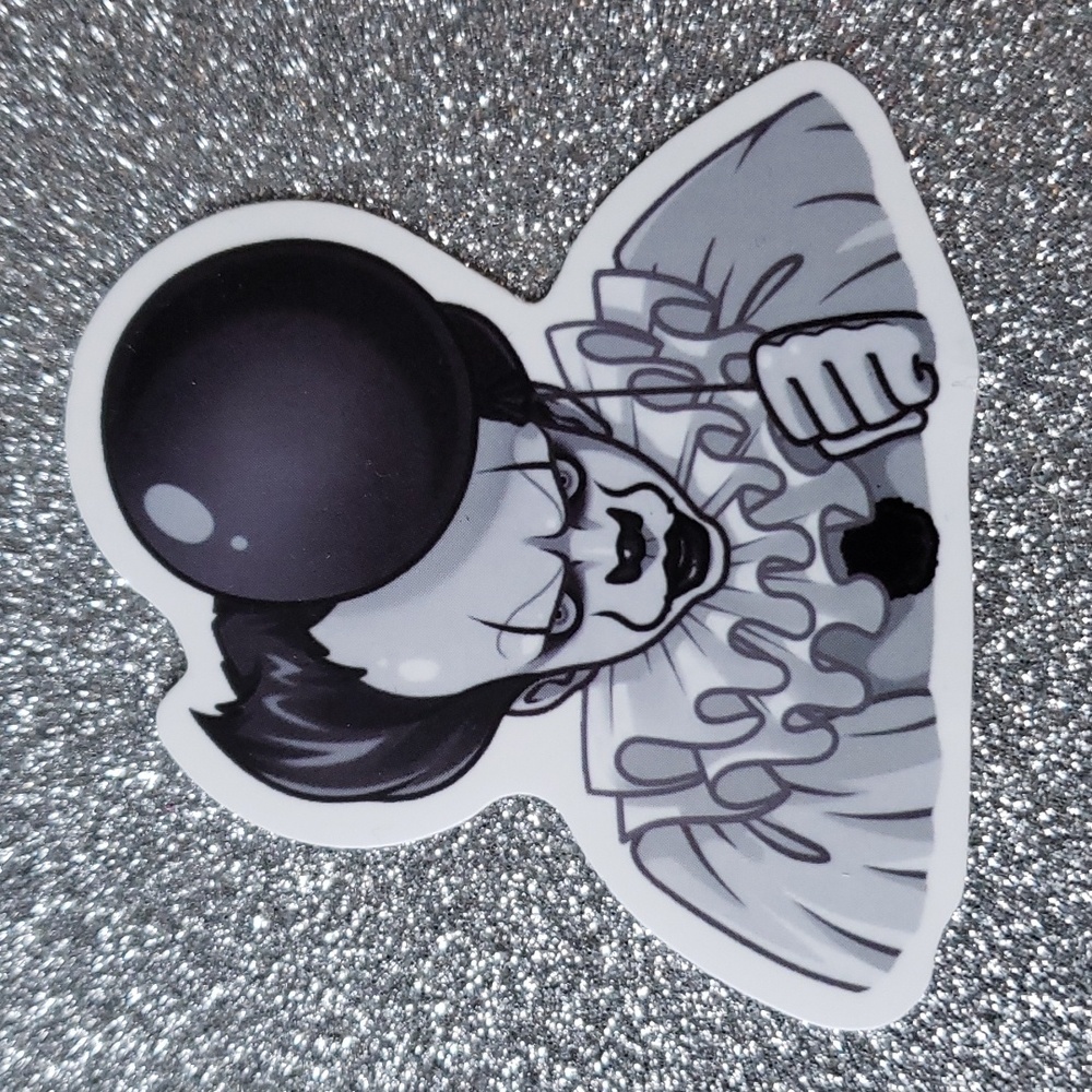 HORROR MOVIE waterproof sticker It clown balloon